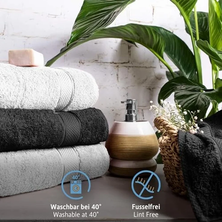 Komfortec Handtuch Set aus 100% Baumwolle, 4 Handtücher 50x100 cm und 4 Badetücher 70x140 cm, Frottee (Packung, 8-St), Duschtücher & Badehandtuch, Weich, Towel, Groß – Bild 2
