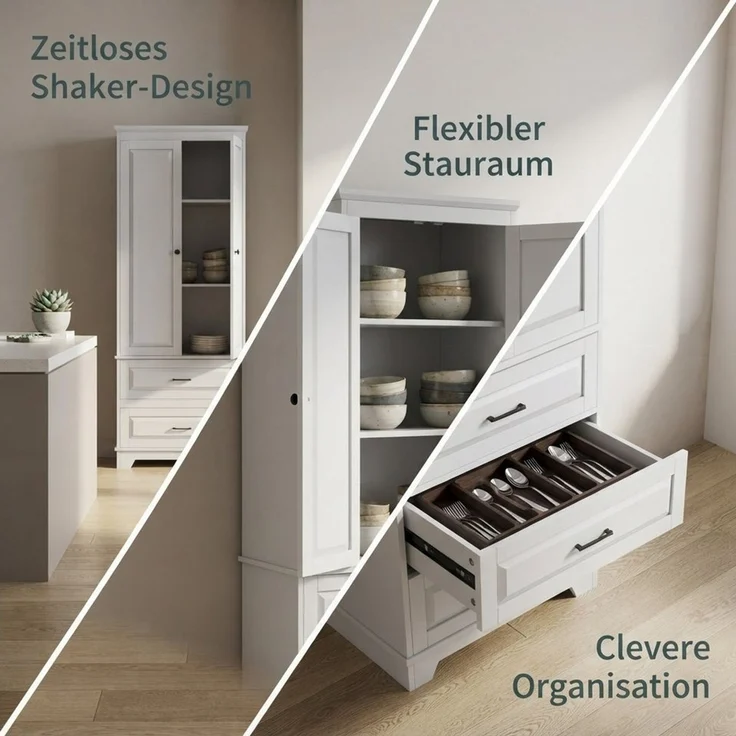 PXloue Kleiderschrank Schiebetür Mehrzweckschrank kleiderschrank groß Mietswohnung (Set, 1-St, 1er set) mit 2 Türen, 2 Schubladen, 3 Einlegeböden 60x40x157 cm (BxTxH) – Bild 4