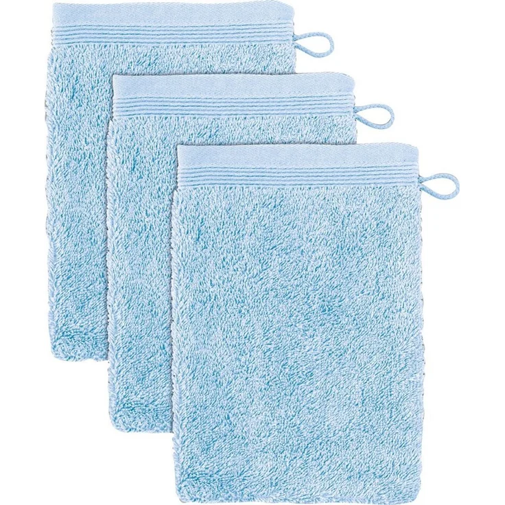 Möve Superwuschel Waschhandschuh 15x20 cm aus 100% Baumwolle, Aquamarine 3er Set – Bild 3