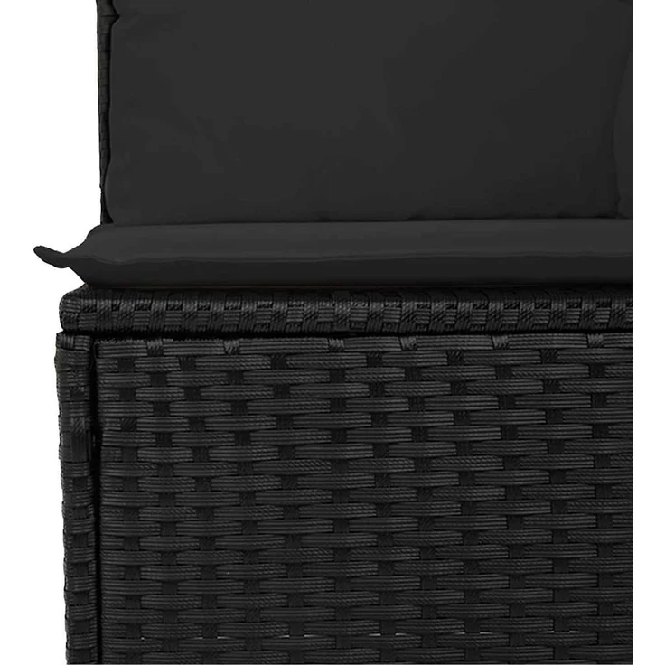 vidaXL 4-tlg. Garten-Sofagarnitur mit Kissen Schwarz Poly Rattan 3325947 – Bild 9