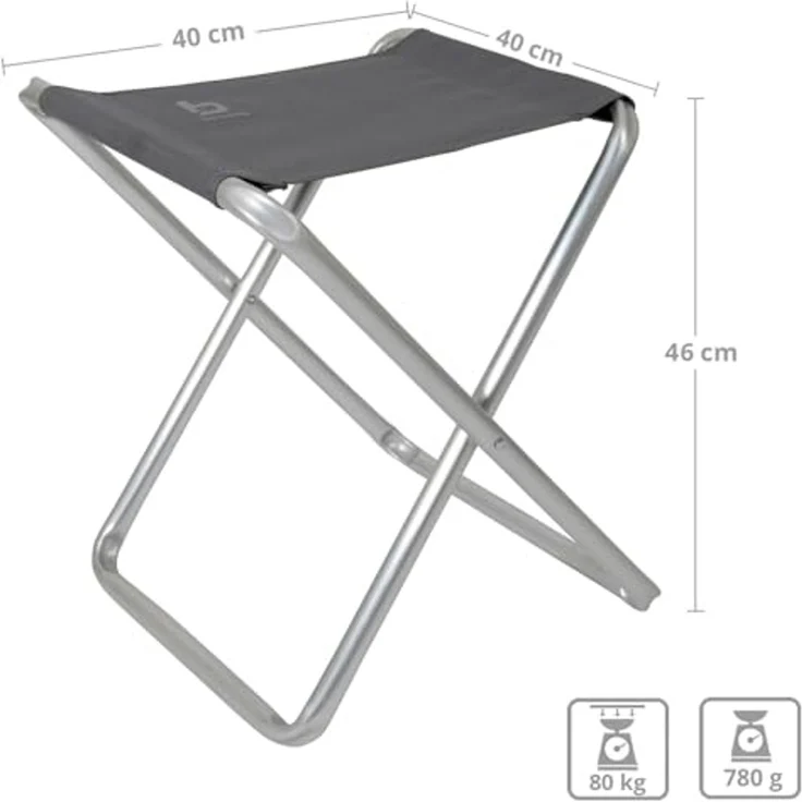 Bo-Camp Campinghocker Mini Campinghocker Alu Klapphocker, Angel Hocker Sitz Falthocker Klappbar – Bild 2