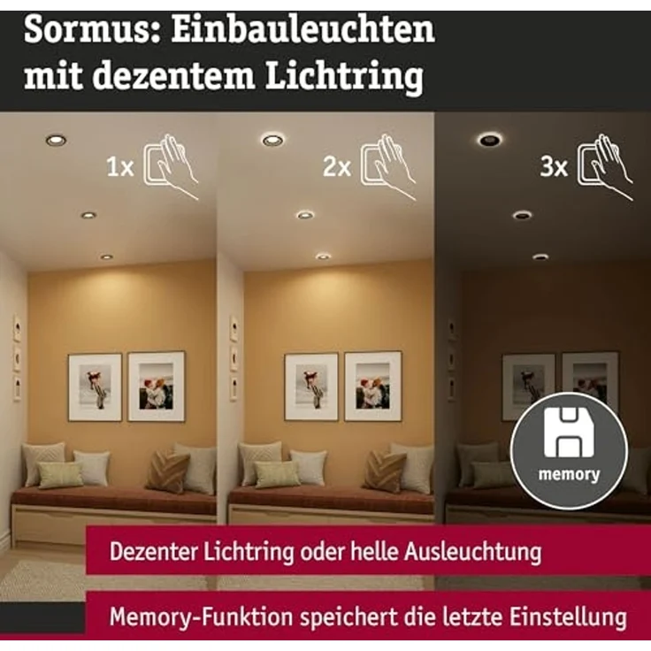 Paulmann 92251 LED Einbauleuchte Sormus 10cm Einzelleuchte IP65 rund schwarz – Bild 3