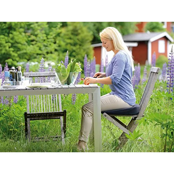 SISSEL Sitzkissen Spezial 2 in 1, ergonomisches Sitzkissen mit Wirbelsäulenentlastung, blau – Bild 3