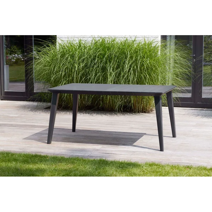 Allibert Lima Tisch Anthrazit - wetterfest, Garten-Esstisch, Outdoor