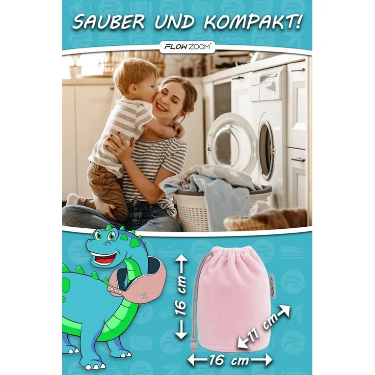FLOWZOOM Nackenhörnchen COMFY KIDS Nackenkissen Kinder – Reisekissen Memory-Schaum, Kinder-Reisekissen Memory-Foam - Nackenhörnchen Kinder – Bild 4