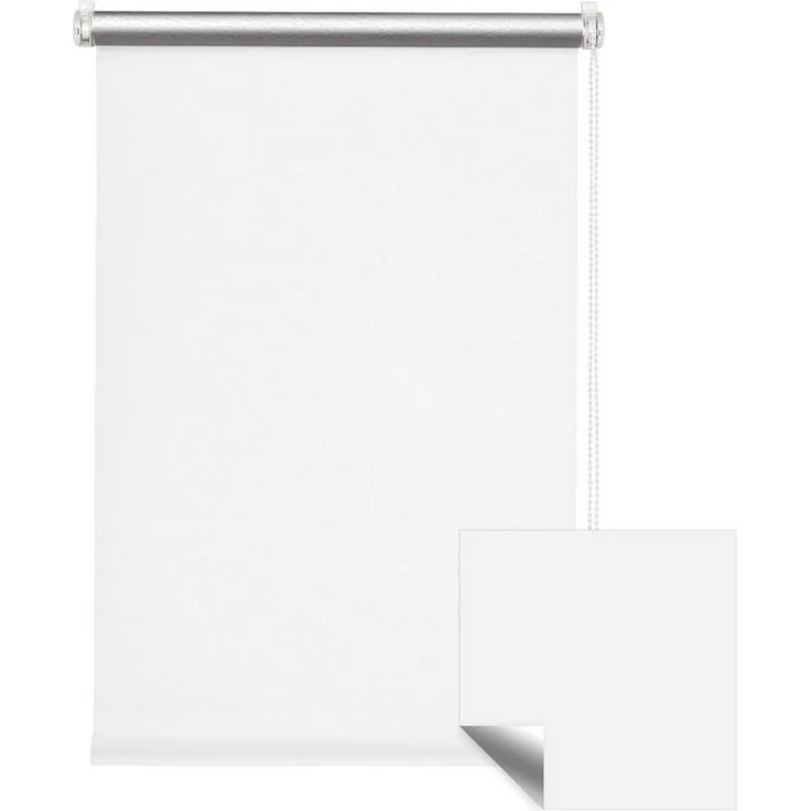 Verdunklungsrollo Klemmfix Tenebra Verdunkelungsrollo-Thermorollo, 50x160 cm, weiß, Victoria M, blickdicht, ohne Bohren, in Führungsschienen, Klemmfix, Thermo – Isolierung, Mit Magnet