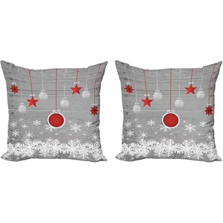 Abakuhaus Kissenbezüge Modern Accent Doppelseitiger Digitaldruck, (2 Stück), Weihnachten Sterne-Flitter Schnee – Bild 4