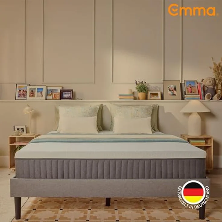 Emma 'Hybrid II' Matratze, 90x200 cm, 25 cm Höhe, Memoryschaum und Federkernmatratze mit Taschenfedern, Mittelweich H2, 5 Zonen Unterstützung, Druckentlastend und Atmungsaktiv, Waschbarer Bezug – Bild 7