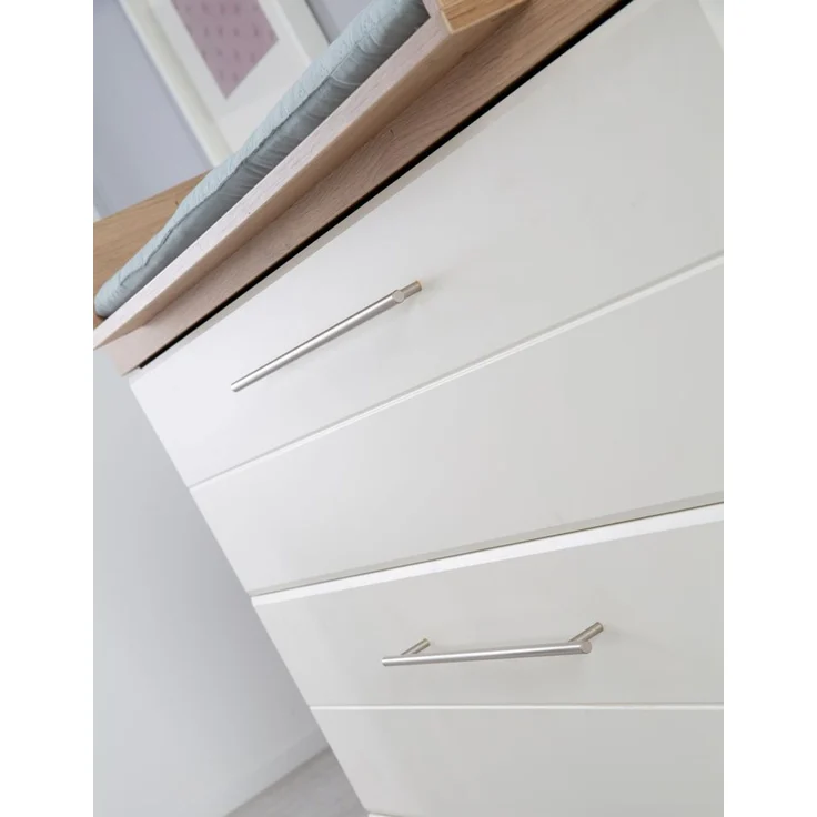 roba Kinderzimmerset 'Nele' 3-teilig - Bett 70 x 140 - Wickelkommode - Kleiderschrank 3-türig - Weiß – Bild 4