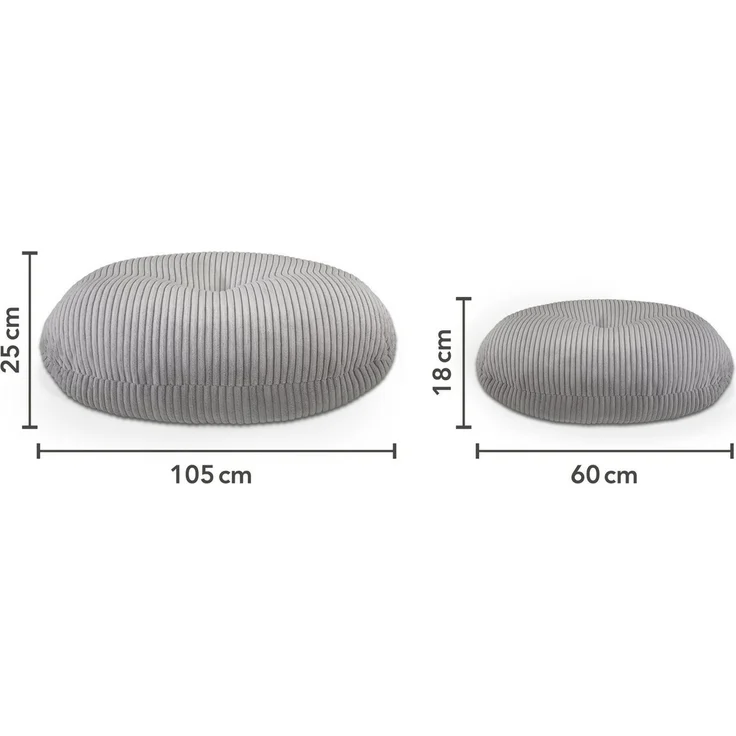 XDREAM Pouf rundes Bodensitzkissen, Meditationskissen, Sitzhocker, Fußhocker (1-St), vielseitig verwenbar, modernes Korddesign – Bild 3