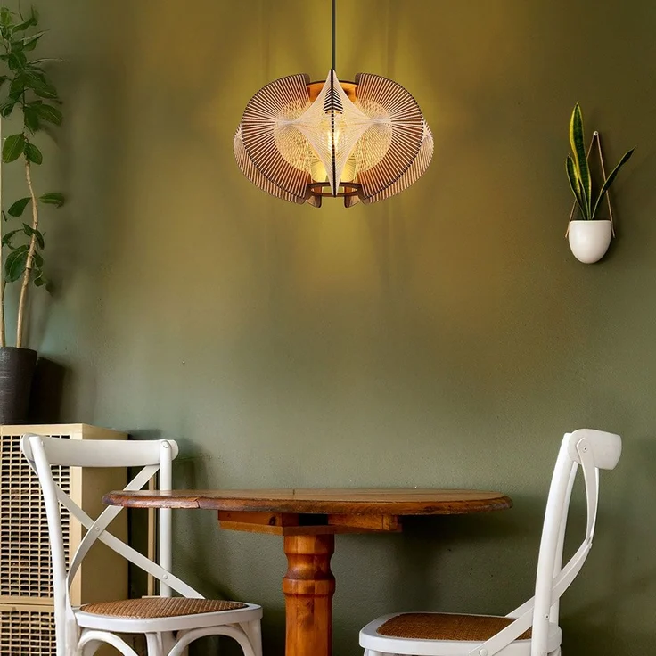 Hängeleuchte, Hanf, MDF, naturfarben, 1 flammig – Bild 7