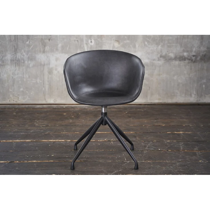 4x KAWOLA Stuhl DANI Esszimmerstuhl mit Drehfunktion Kunstleder grau 81 x 54 x 60 cm – Bild 1