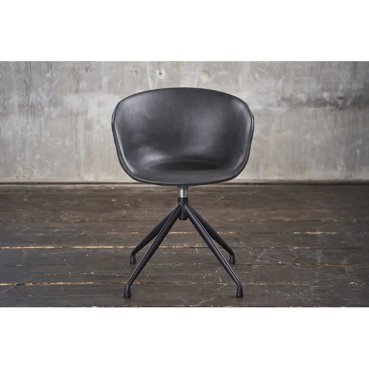 4x KAWOLA Stuhl DANI Esszimmerstuhl mit Drehfunktion Kunstleder grau 81 x 54 x 60 cm