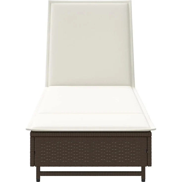 vidaXL Sonnenliege mit Rollen und Auflage Braun Poly Rattan 4104034 – Bild 5