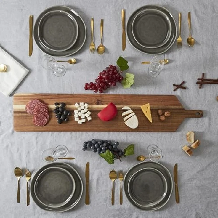 HOME DECO FACTORY, KA0283, Acacia Presentation Board 1M - Elegant Tray and Basket for Table Service, Ideal for Dinners and Buffets, Easy to Maintain, Brown – Bild 7