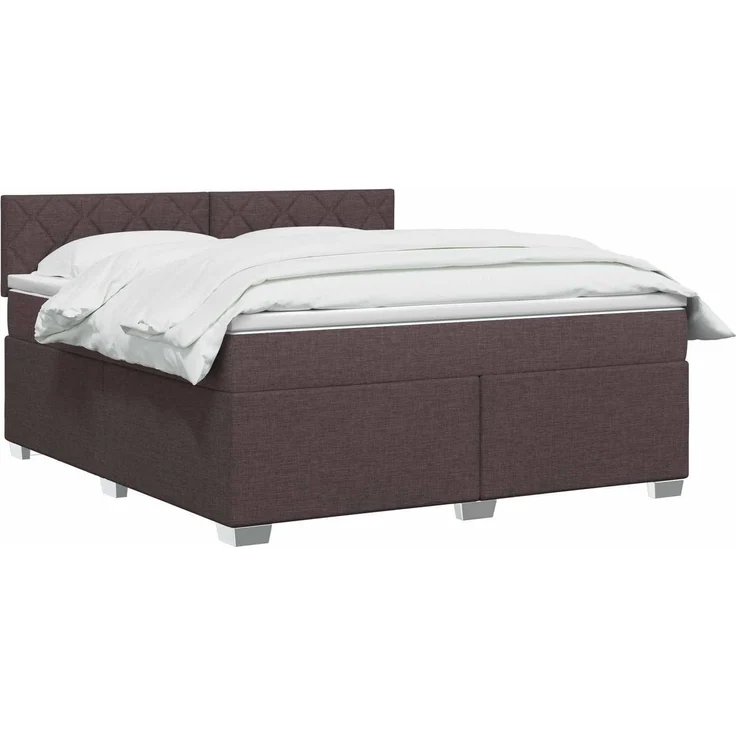 vidaXL Boxspringbett mit Matratze Dunkelbraun 160 x 200 cm Stoff 3450526 – Bild 3