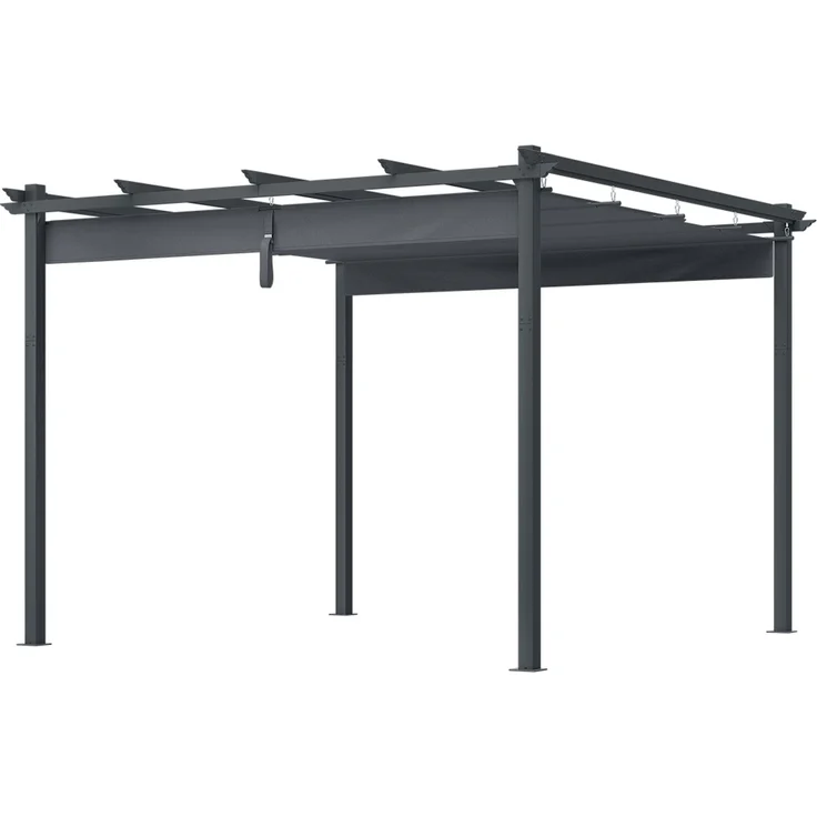 STEELSØN 'Xyriela' Pergola mit Schiebedach, 3x3m, Aluminium, anthrazit/grau, Gartenpavillon, wetterfest, Pavillon mit freistehender Terrassenüberdachung – Bild 11