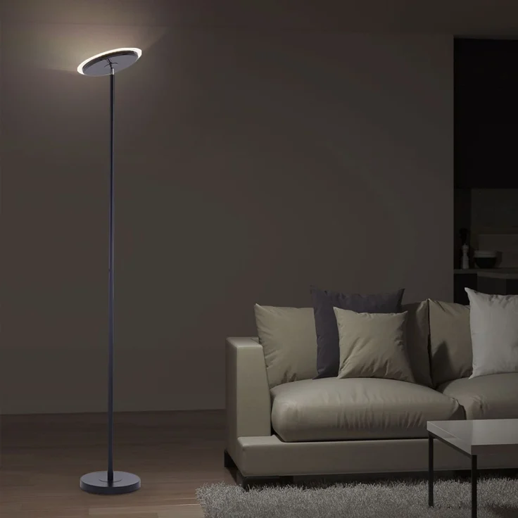 LED Deckenfluter, schwarz, Touchdimmer, Höhe 181 cm – Bild 2