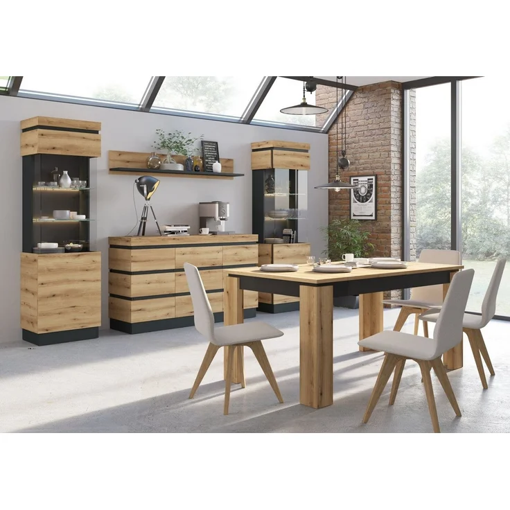 Sideboard >CORTE< in Coast Evoke Eiche Dekor/Kosmos Grau - 160,8x92,5x45cm (BxHxT) – Bild 2
