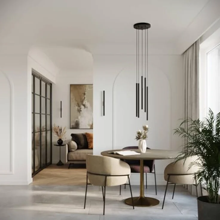 Sollux Lighting Pastelo 2 Pendelleuchte, modern schwarz, 2 Lichtquellen, aus Stahl, Höhe 118 cm, ideal für Wohnzimmer und Schlafzimmer – Bild 2
