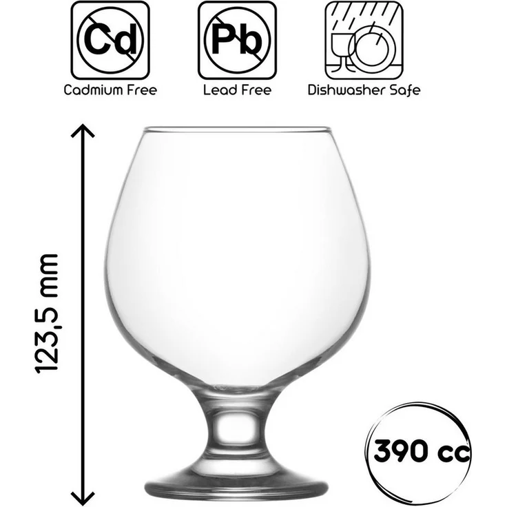 LAV Cocktailglas LAV Misket Premium Weingläser 6er Set, 390cc, Klare Kelchgläser – Bild 2