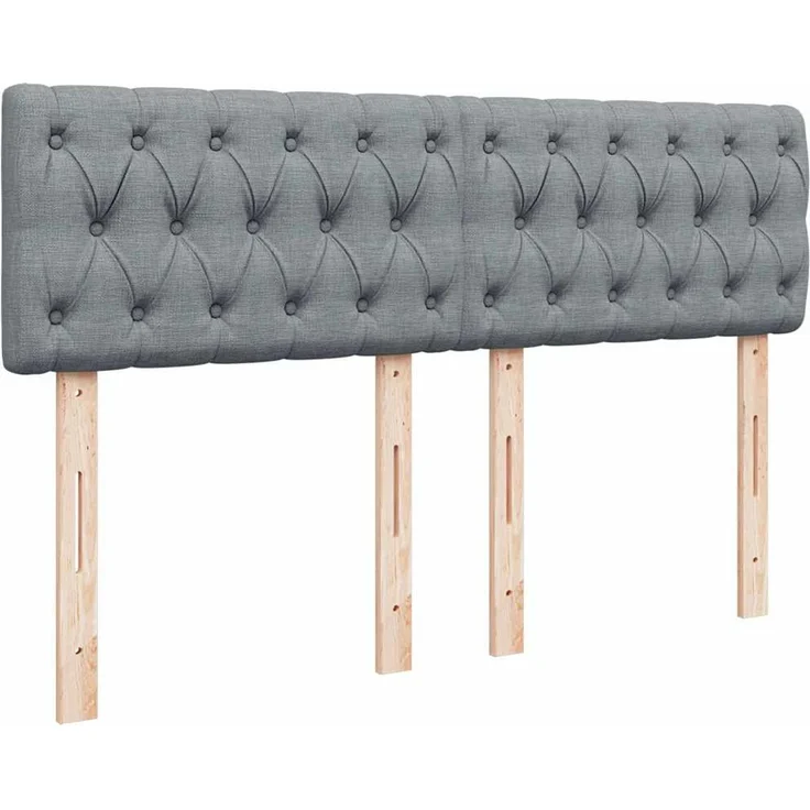 vidaXL Boxspringbett mit Matratze Hellgrau 160x200 cm Stoff 3289814 – Bild 12