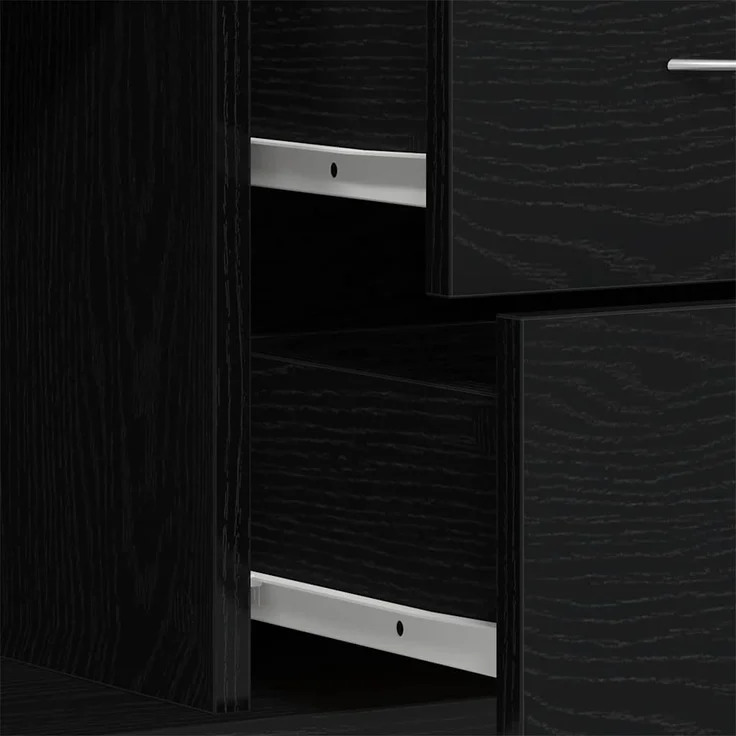 vidaXL Sideboard Schwarz Eichen-Optik 88x30x64 cm Holzwerkstoff 862446 – Bild 9