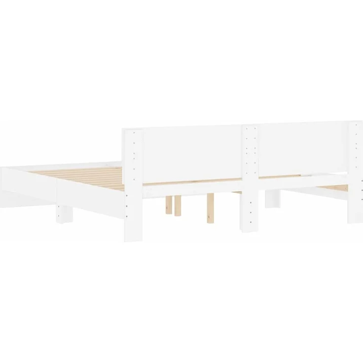 vidaXL Bettgestell mit Kopfteil Weiß 193 x 203 cm Holzwerkstoff 3402865 – Bild 7
