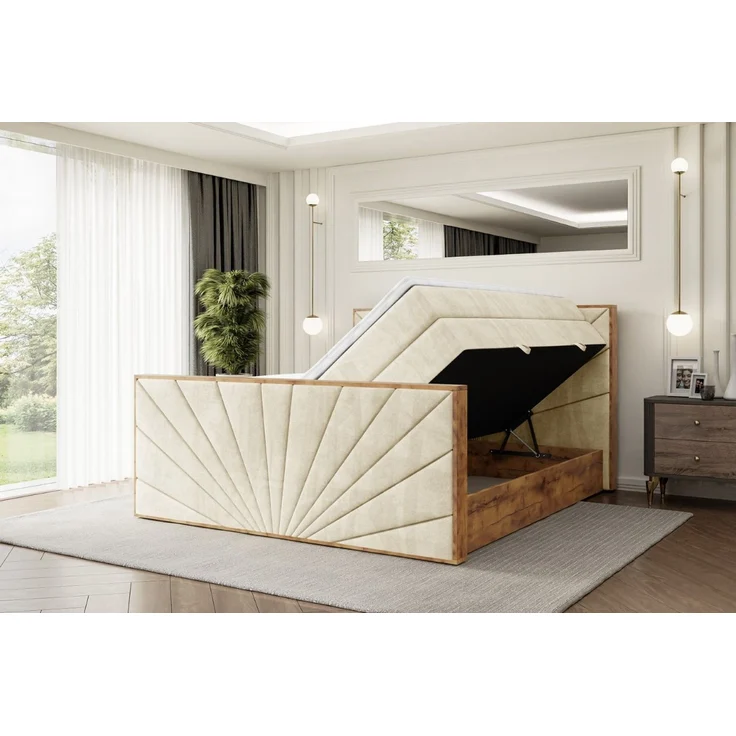 ALTDECOR Boxspringbett LOLLI6-Z KING (Multipocket-Matratze H4, H3 Matratze Bonellfederung, Topper, Kopfteil), Doppelbett mit Fußteil – Bild 3