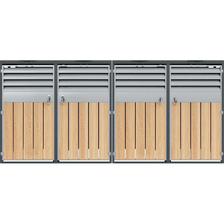 Mülltonnenbox, Mülltonnenverkleidung, 120L 240L, wetterfest, Container, Abfallbehälter, Tonnenhaus, Gartenbox, abschließbare Müllbox (4 Tonnen) – Bild 7