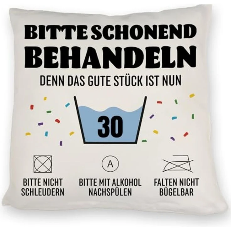 speecheese Dekokissen Bitte schonend behandeln - 30. Geburtstag Kissen – Bild 1