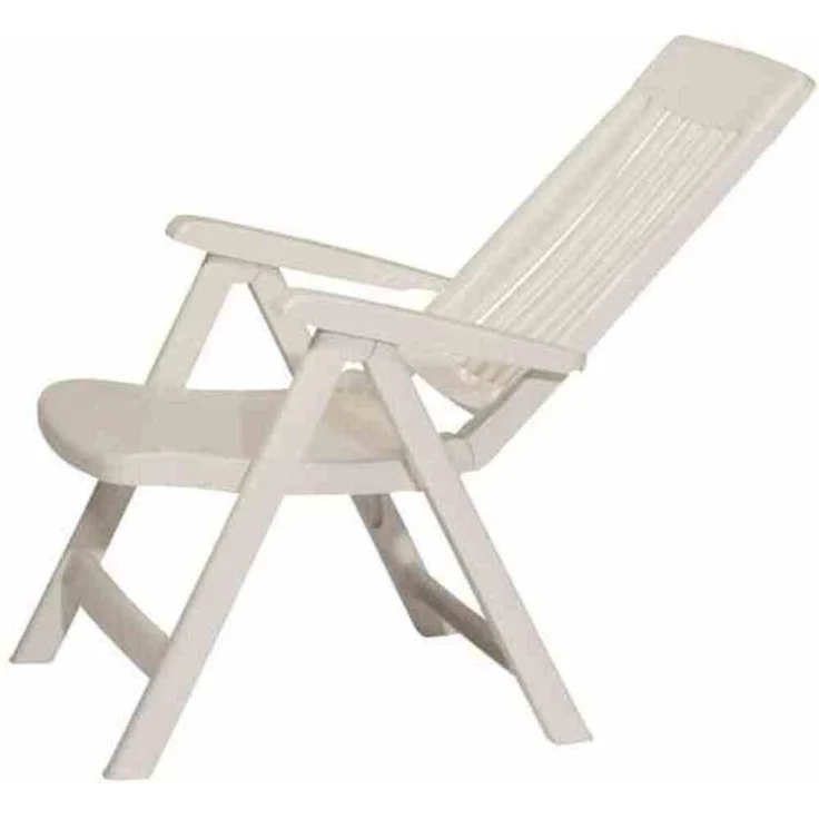 Sieger Palma Klappsessel klappbar, Vollkunststoff Weiß 62 x 105 x 67 cm – Bild 4