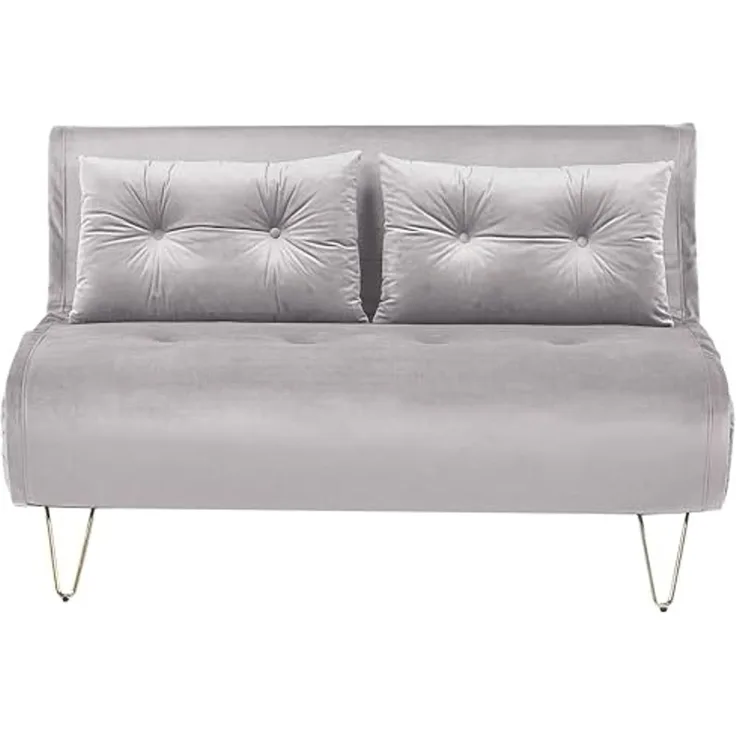 Schlafsofa 2-Sitzer Samtstoff grau VESTFOLD
