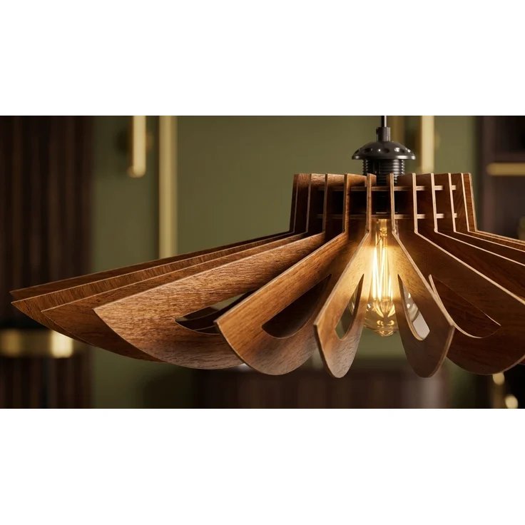 KAWOLA Hängelampe CERVINO Holz walnuss 50 x 68 x 68 cm – Bild 4