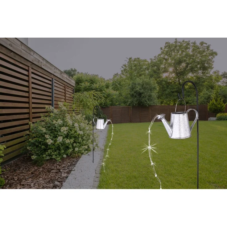 Solarleuchte Gießkanne Silber Solarlampe Außen Außenleuchte Solar 33652 – Bild 3