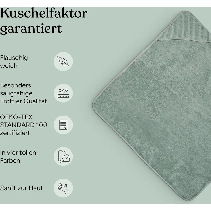Ehrenkind Kapuzenhandtuch Kapuze aus kuschelig weicher Bio-Baumwolle, Kapuzenhandtuch Baby, (Standard by OEKO-TEX, 100% Bio-Baumwolle), Baby Handtuch Kapuze – Bild 3
