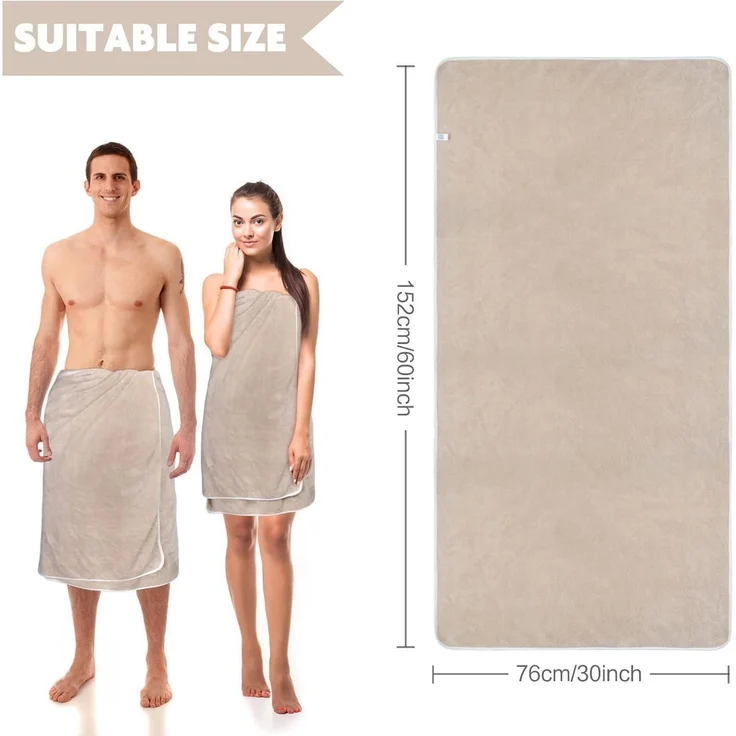 KinHwa Mikrofaser Badetuch groß XXL 76x152cm 2er Pack Schnelltrocknend – Bild 2