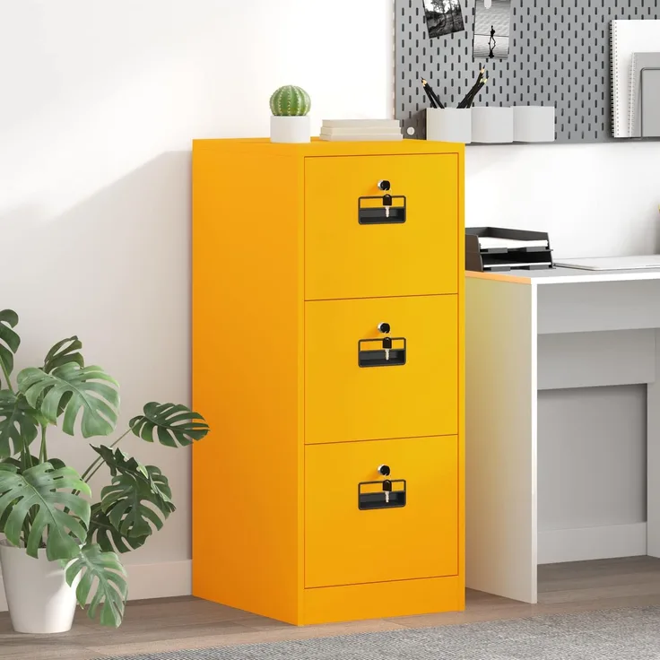 vidaXL Aktenschrank Senfgelb 44 x 50 x 106,5 cm Kaltgewalzter Stahl 891601