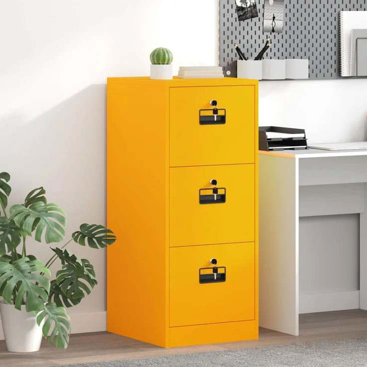 vidaXL Aktenschrank Senfgelb 44 x 50 x 106,5 cm Kaltgewalzter Stahl 891601 – Bild 1