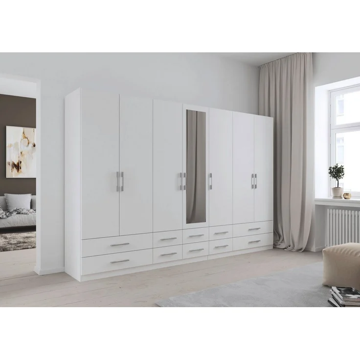 rauch Kleiderschrank Schrank Garderobenschrank Mehrzweckschrank Schlafzimmer HERSBRUCK (3 verschiedene Ausstattungen BASIC/CLASSIC/PREMIUM (inkl. SOFT-CLOSE) mit großzügigen Schubladen sowie Spiegeltüren MADE IN GERMANY – Bild 2