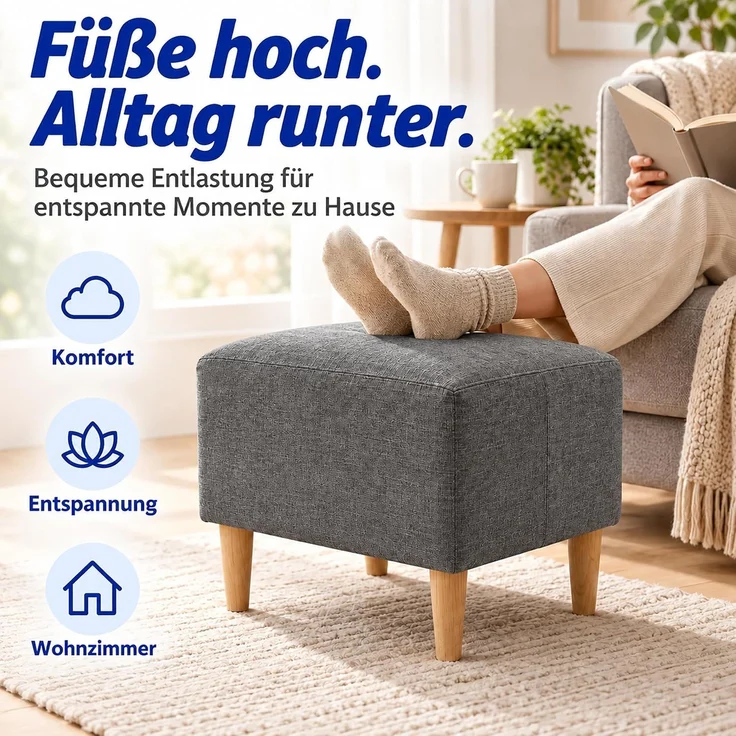 Relaxdays Fußhocker gepolstert – Bild 4