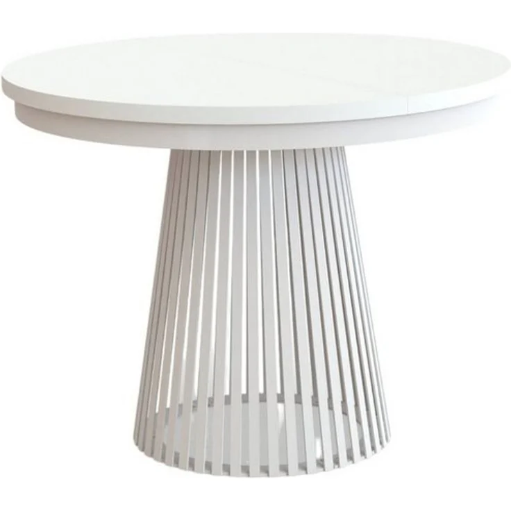 Compleo Esstisch Rund, Säulengestell mit Rillenstruktur DAST, Ausziehbar 100-180 cm – Bild 4