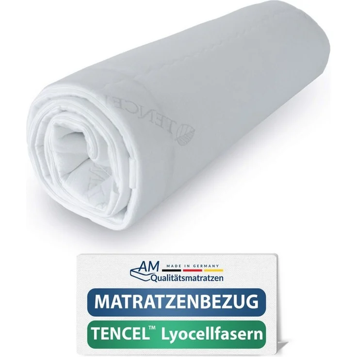 AM Qualitätsmatratzen | Hochwertiger Tencel Matratzenbezug 80 x 200 x 20 cm - Ersatzbezug – Bild 1