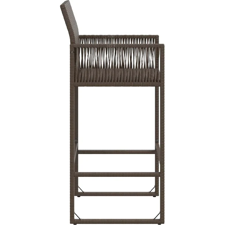 Garten-Barhocker 2er Set, Küchenhocker Braun Poly Rattan – Bild 6