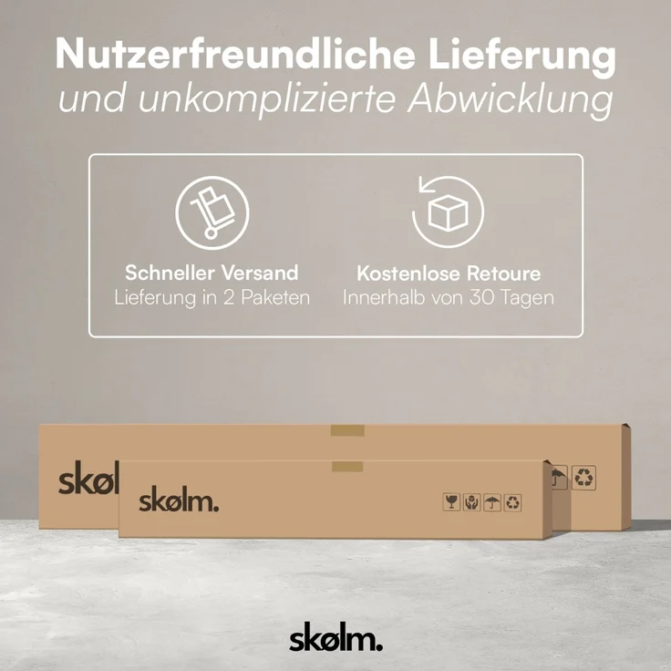 skølm 'Alver' Bett 180x200 cm, Bettgestell, natur geölt, Massivholzbett aus Eiche mit Metallkufen, Walnuss Optik, Bettkopf 1 Strebe – Bild 10
