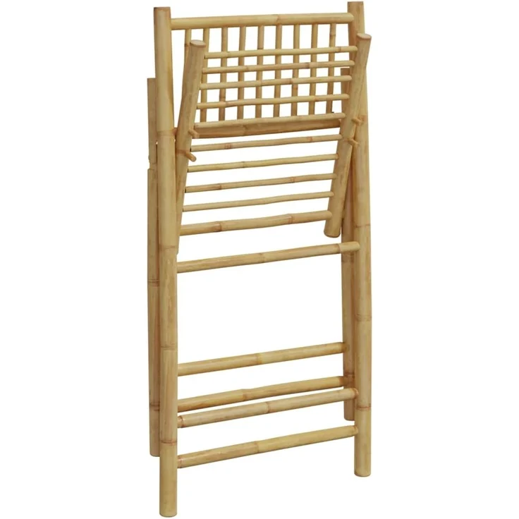 vidaXL Bistrostühle 6 Stk. Klappbar mit Cremeweißen Kissen Bambus 3208924 – Bild 6