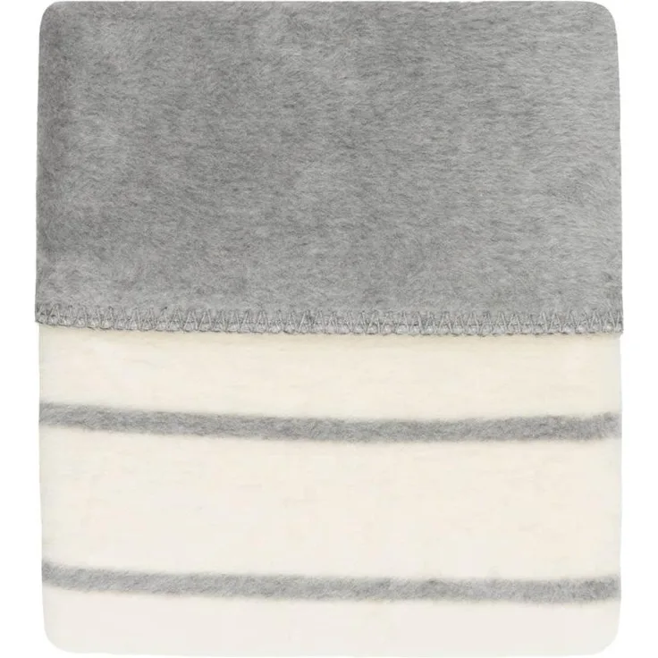 Babydecke aus 100% Baumwolle 75 x 100 mit Streifen Farbe: Grau