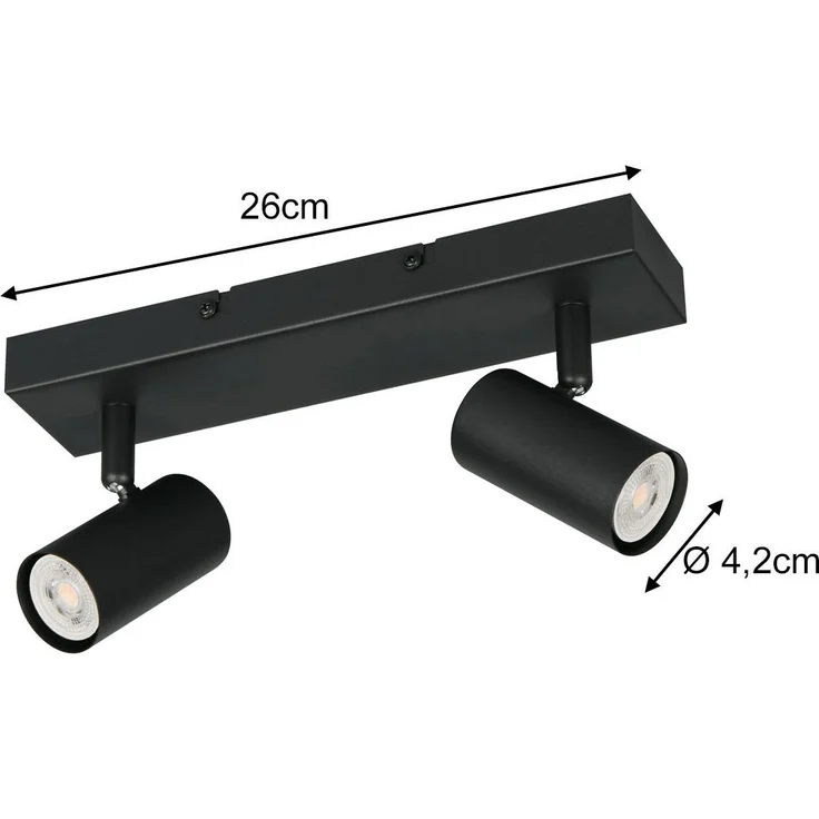 Deckenstrahler TARYN Schwarz 2-flammig, Breite 26cm – Bild 4