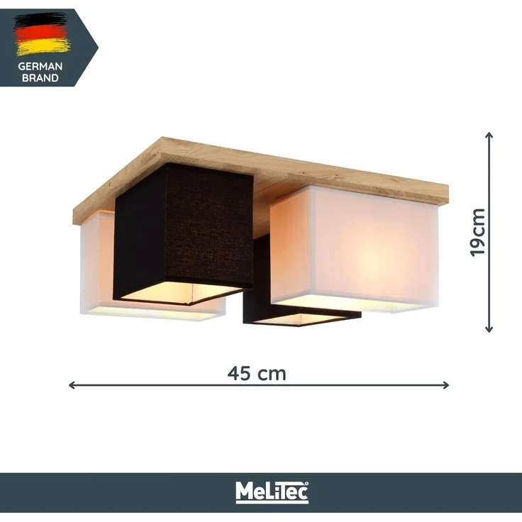 MeLiTec LED Deckenleuchte Paloma D129 Holz, Holz Deckenleuchte Paloma D129 – Bild 6