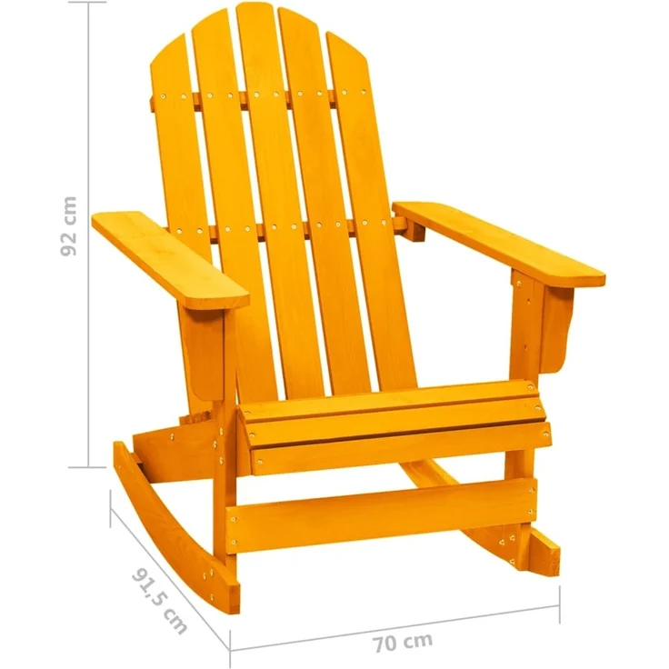 Schaukelstuhl, Relaxstuhl, Schaukelsessel Massivholz Tanne Orange – Bild 6